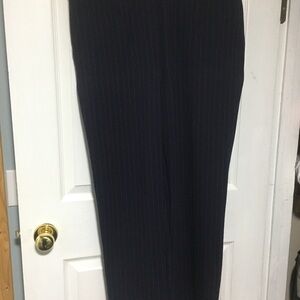 Reitmans Women's Straight-Leg Pinstripe Pants - Navy